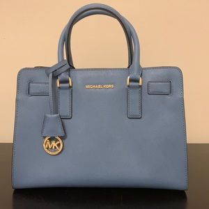 EUC Michael by Michael Kors leather tote with textured blue leather